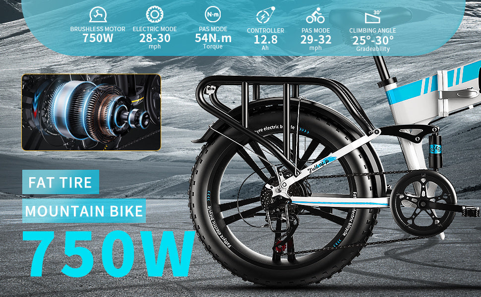 Auloor Foldable Electric 20'x4' Fat Tire