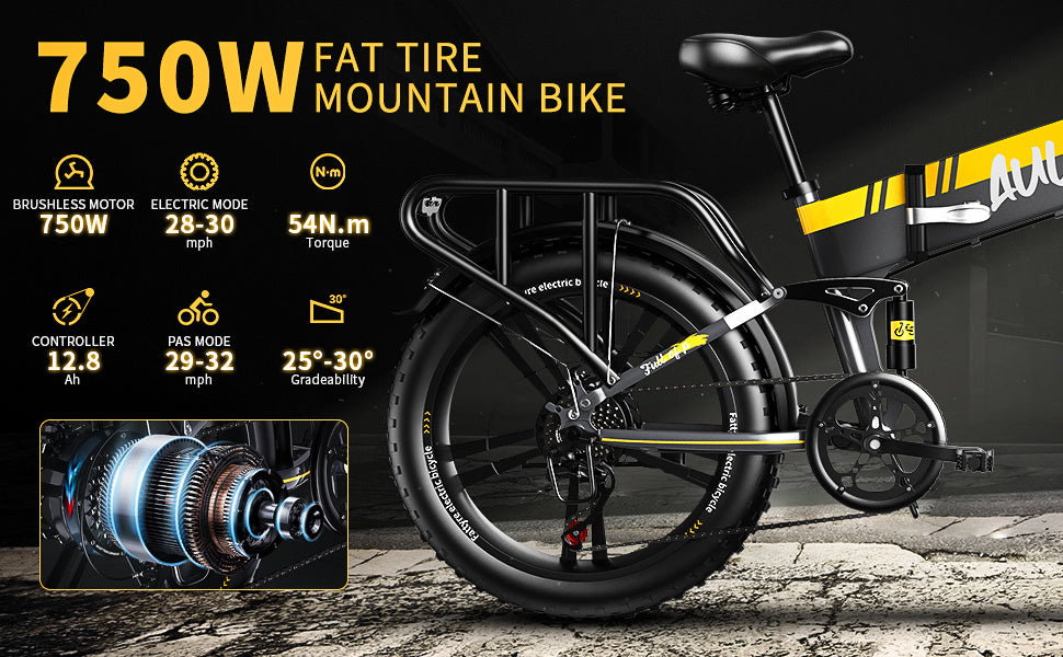 Auloor Foldable Electric 20'x4' Fat Tire