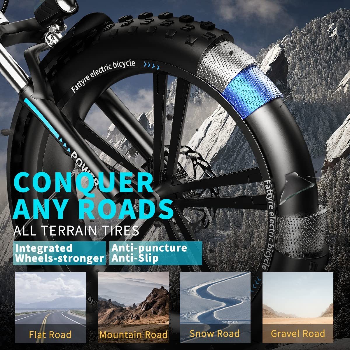 Auloor Foldable Electric 20'x4' Fat Tire